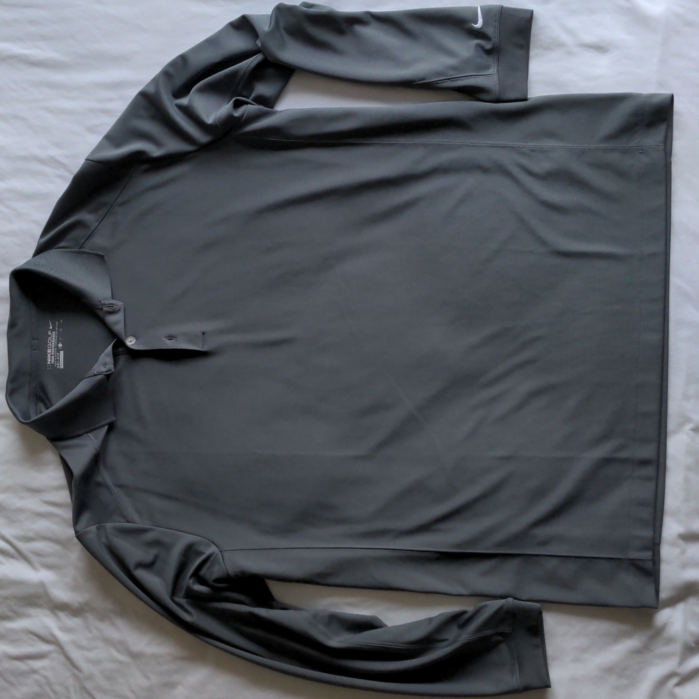 Nike Golf long sleeve Dri-fit polo Embroidered logo on sleeve size:XL Gray